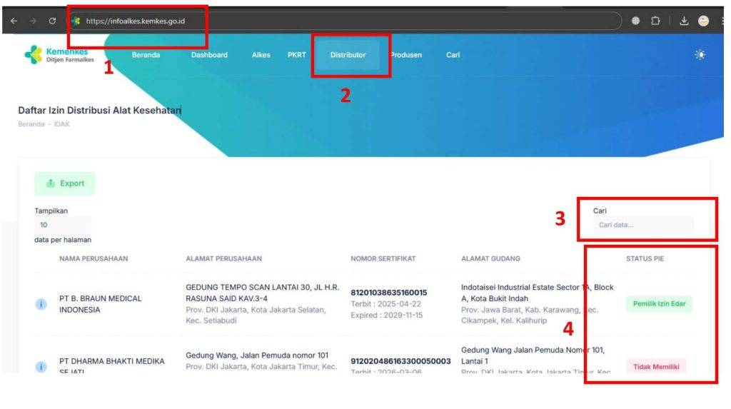 cara cek IDAK resmi Kemenkes